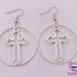 Cross Hoop Earrings SKU 1750