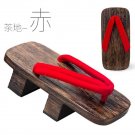 JAPANESE Kimono Zori Geta Sandals Brown shoelaces red laces
