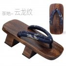 JAPANESE Kimono Zori Geta Sandals Brown shoe plate cloud dragon pattern shoelaces