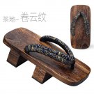 JAPANESE Kimono Zori Geta Sandals Brown insoles curly moire laces