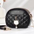 Small round quilted chain bag, fresh and simple shoulder and crossbody phone bag