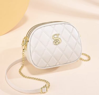 Shoulder diagonal crossbody diamond-pattern chain bag phone bag