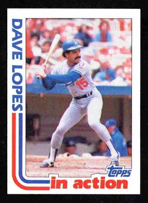 Los Angeles Dodgers Dave Lopes In Action 1982 Topps #741 nr mt  !