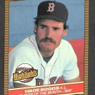 Boston Red Sox Wade Boggs 1986 Donruss Highlights Baseball Card 13 Player of the Month !