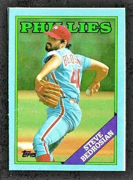 Philadelphia Phillies Steve Bedrosian 1988 Topps Box Bottom Card #B  !