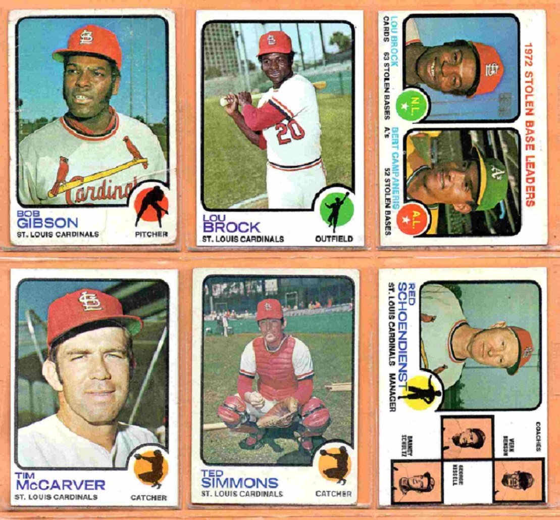 1973 Topps St Louis Cardinals Team Lot Team Set 23 Lou Brock Bob Gibson Ted Simmons Tim McCarver !