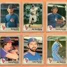 1983 1984 Fleer Texas Rangers Team Lot Team Set 30 Buddy Bell Jim Sundberg Bucky Dent