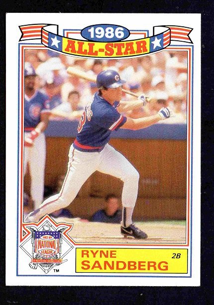Chicago Cubs Ryne Sandberg 1987 Topps Glossy All Star Insert #3 !