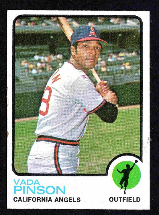 California Angels Vada Pinson 1973 Topps Baseball Card # 75 vg/ex !