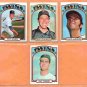 1972 Topps Minnesota Twins Team Lot 20 diff Bert Blyleven Jim Perry Danny Thompson Team Card !