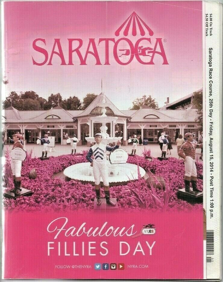 Saratoga Race Course 2014 Program Post Parade Magazine w/ Monmouth Park !