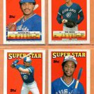 1988 Topps Super Star Toronto Blue Jays Team Lot George Bell Tony Fenandez Tom Henke Barfield !