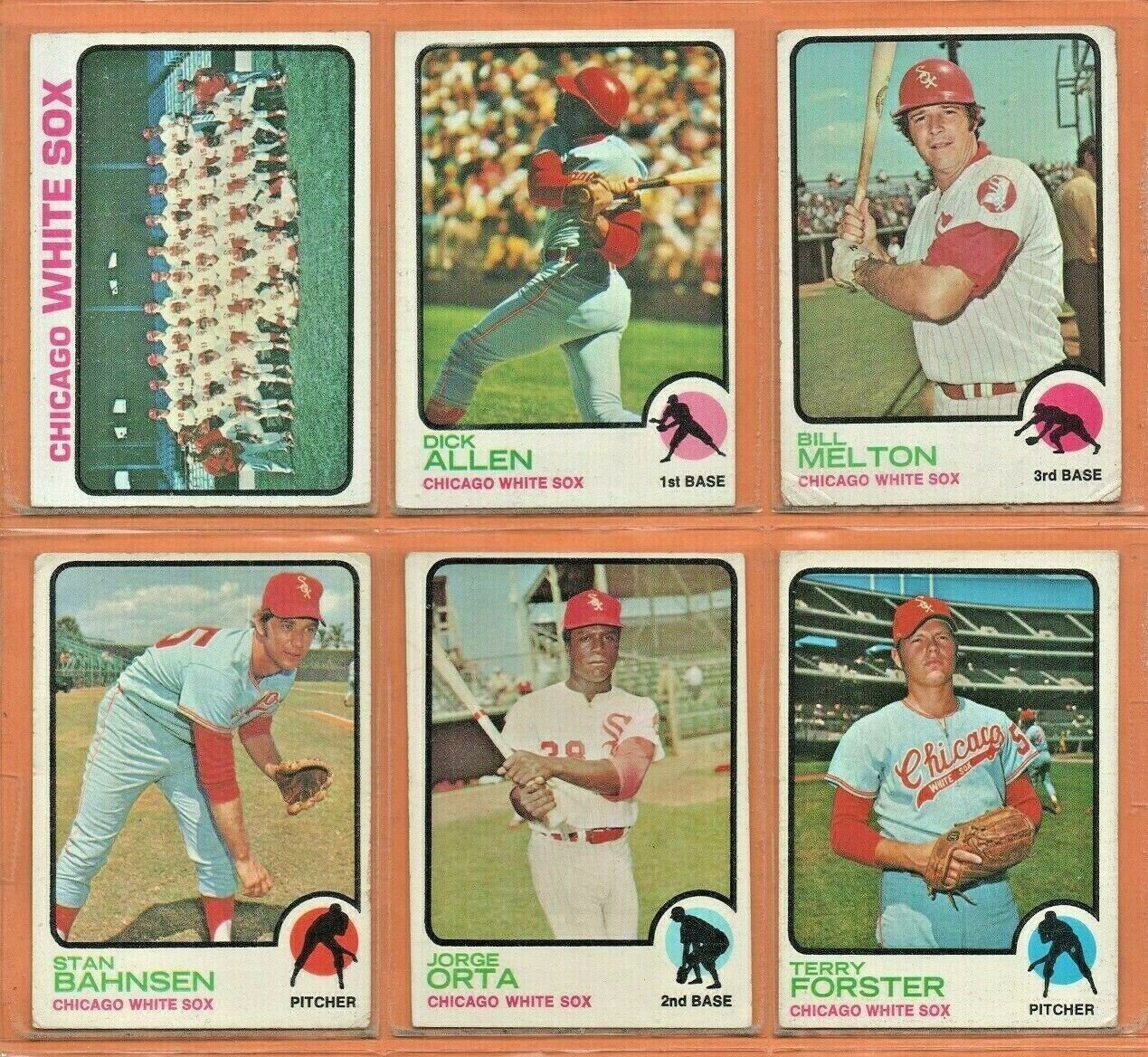 1973 Topps Chicago White Sox Team Lot Set 23 Dick Allen Terry Forster Bill Melton !