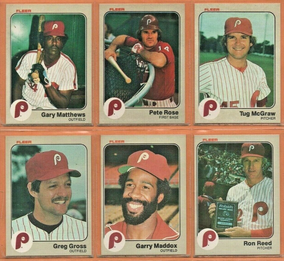1983 1984 Philadelphia Phillies Team Lot Set 27 Pete Rose Gary Matthews Tug McGraw !