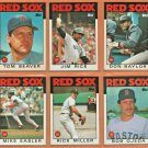 1986 Topps Boston Red Sox Team Lot 17 w/ Traded Tom Seaver Jim Rice Don Baylor !