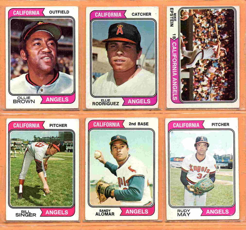 1974 Topps California Angels Team Lot 18 diff Bill Singer Sandy Alomar Ellie Rodriguez !