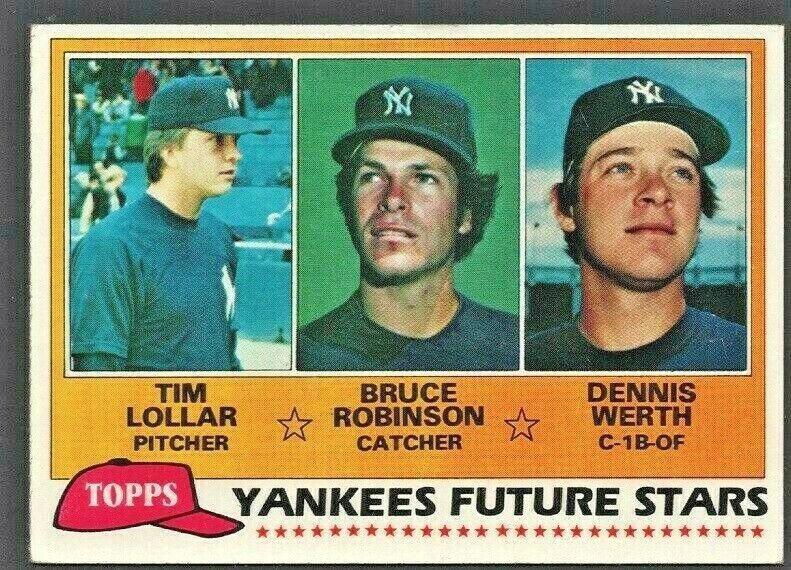 New York Yankees Future Stars 1981 Topps 424 Tim Lollar Dennis Werth Bruce Robinson vg/ex !