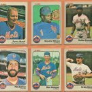 1983 1984 Fleer New York Mets Team Lot 32 Mookie Wilson Rusty Staub Hubie Brooks Craig Swan !