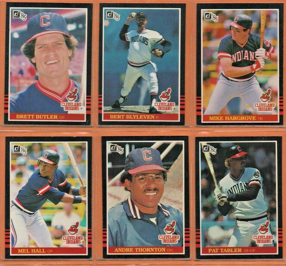 1985 1986 Donruss Cleveland Indians Team Lot 33 Andre Thornton Brett Butler Mike Hargrove !