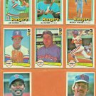 1981-1985 Donruss Texas Rangers Team Lot Buddy Bell Al Oliver Mickey Rivers Don Zimmer !