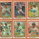 1981-1986 Donruss Los Angeles Dodgers Team Lot 54 diff Steve Garvey Dusty Baker Orel Hershiser