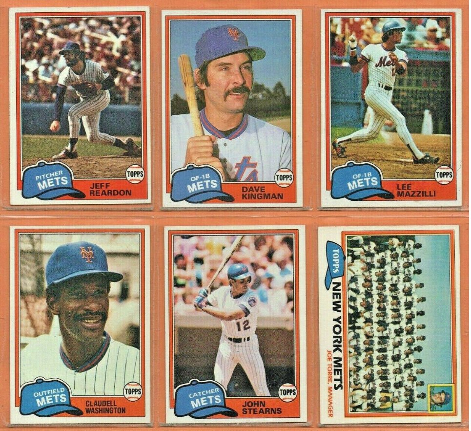 1981 Topps New York Mets Team Set Lot 29 Jeff Reardon Dave Kingman Randy Jones !