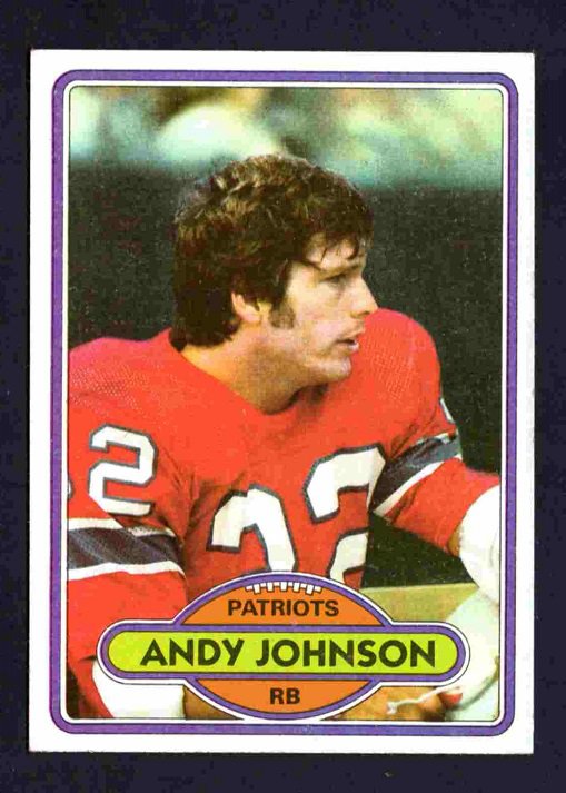 New England Patriots Andy Johnson 1980 Topps Football Card # 372