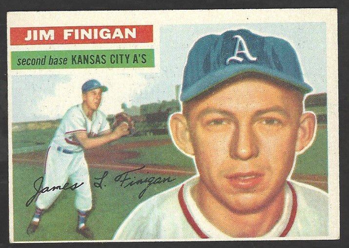 Kansas City Athletics Jim Finigan 1956 Topps # 22  !