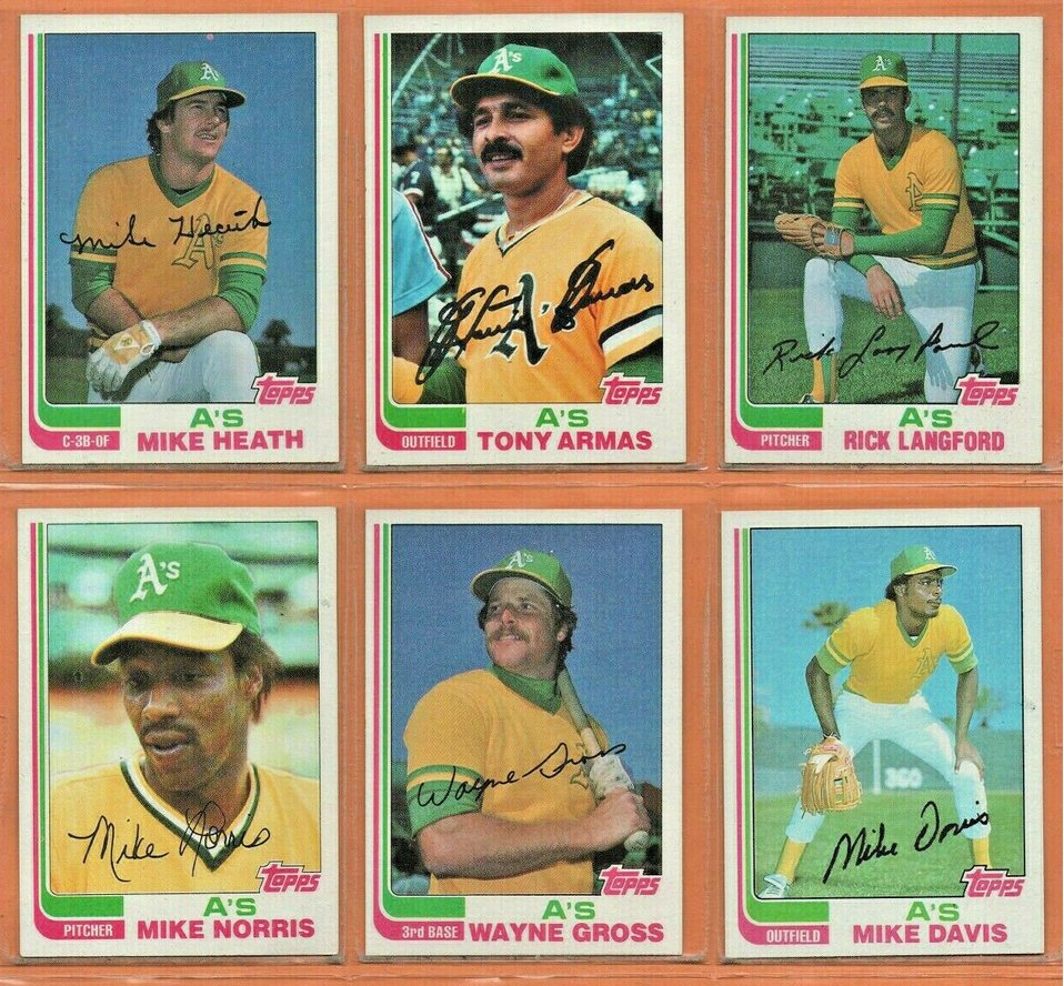 1982 1983 Topps Oakland Athletics Team Lot 27 diff Joe Rudi Tony Armas