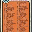 1973 TOPPS # 453 CHECKLIST CARDS 397-526 partially marked