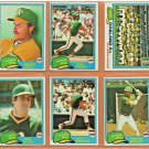 1981 Topps Oakland Athletics Team Lot w/Traded Series 31 diff