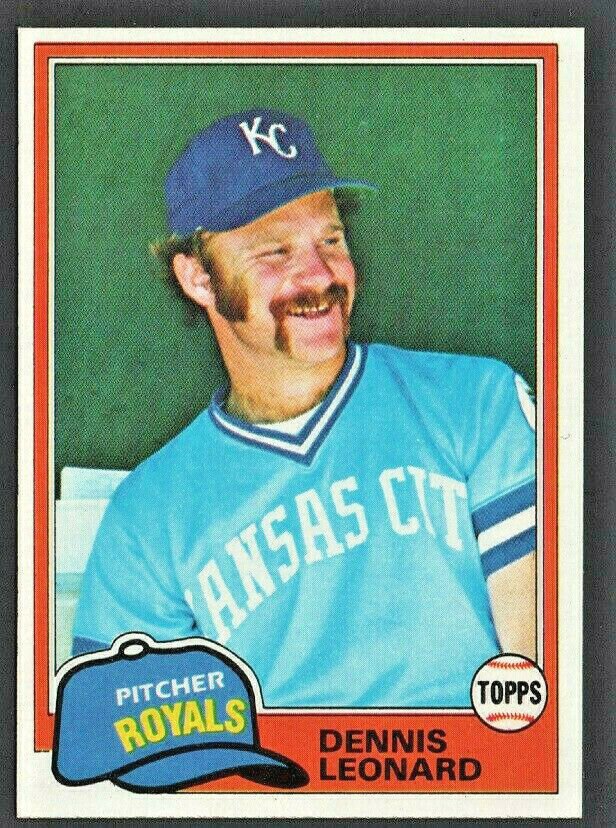 Kansas City Royals Dennis Leonard 1981 Topps Baseball Card # 185 nr mt