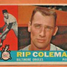 1960 Topps Baseball Card 179 Baltimore Orioles Rip Coleman