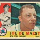1960 Topps Baseball Card 358 New York Yankees Joe DeMaestri