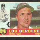 1960 Topps Baseball Card # 6 Detroit Tigers Lou Berberet