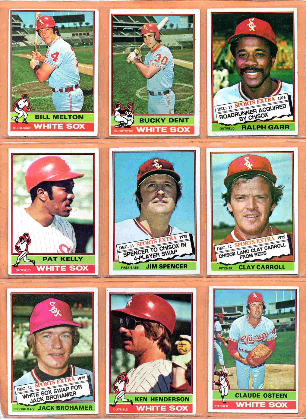 1976 Topps Chicago White Sox Team Lot 18 diff Bucky Dent Bill Melton Ralph Garr !