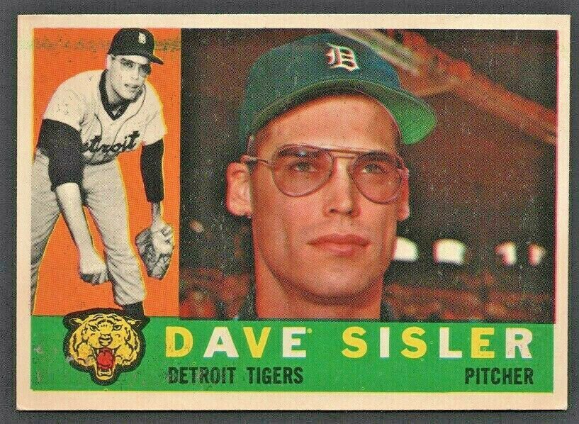 1960 Topps Baseball Card # 186 Detroit Tigers Dave Sisler