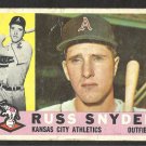 1960 Topps Baseball Card # 81 Kansas City Athletics Russ Snyder