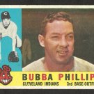 1960 Topps Baseball Card # 243 Cleveland Indians Bubba Phillips   !