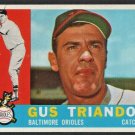 1960 Topps Baseball Card # 60 Baltimore Orioles Gus Triandos