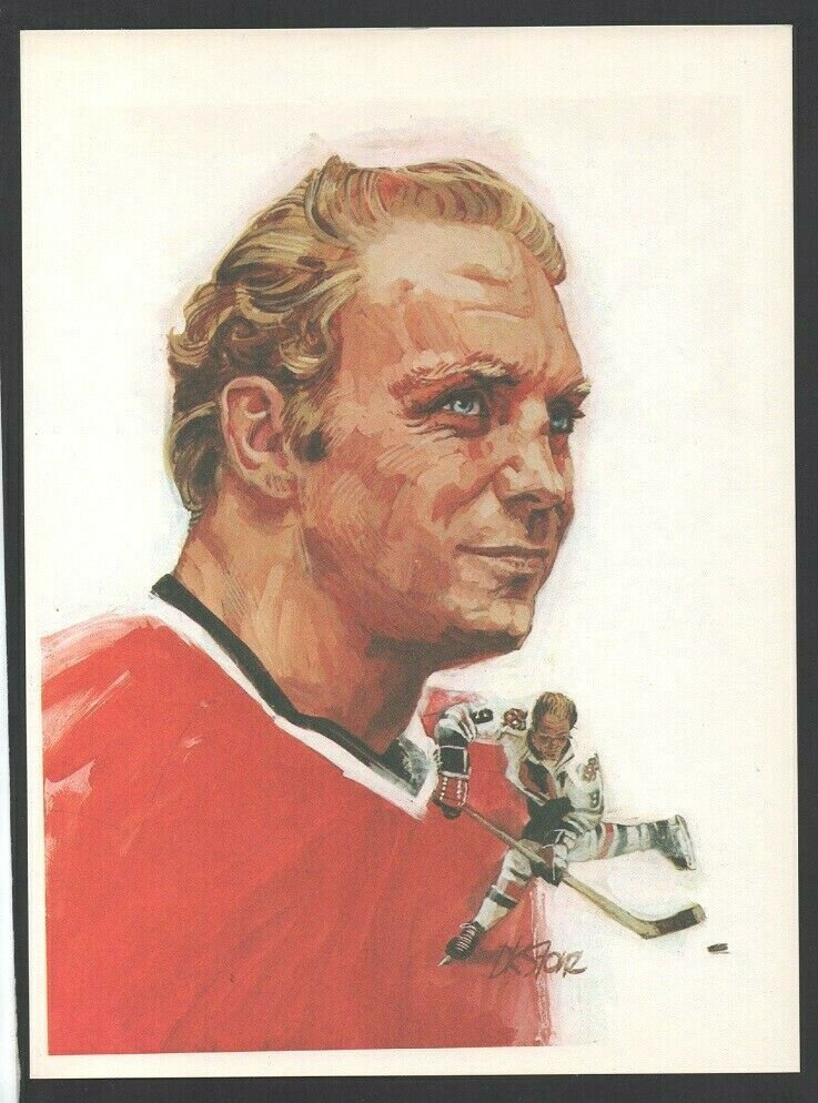 Chicago Blackhawks Bobby Hull 1972 DK Stone Artwork 8x10  !