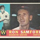 1960 Topps Baseball Card # 409 Washington Senators Ron Samford