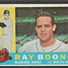 1960 Topps Baseball Card # 281 Milwaukee Braves Ray Boone   !