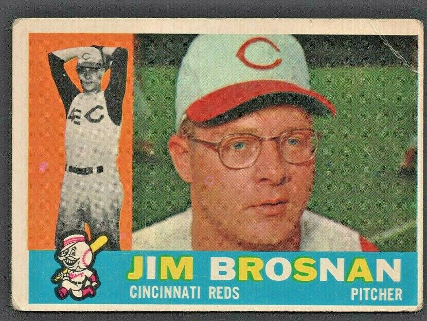 1960 Topps Baseball Card # 449 Cincinnati Reds Jim Brosnan   !
