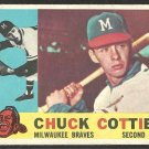 1960 Topps Baseball Card # 417 Milwaukee Braves Chuck Cottier   !