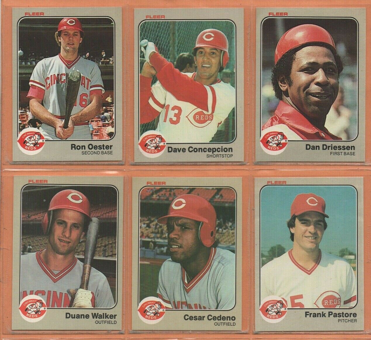 1983 1984 Fleer Cincinnati Reds Team Lot 32 diff Dave Concepcion Ron Oester Dan Driessen