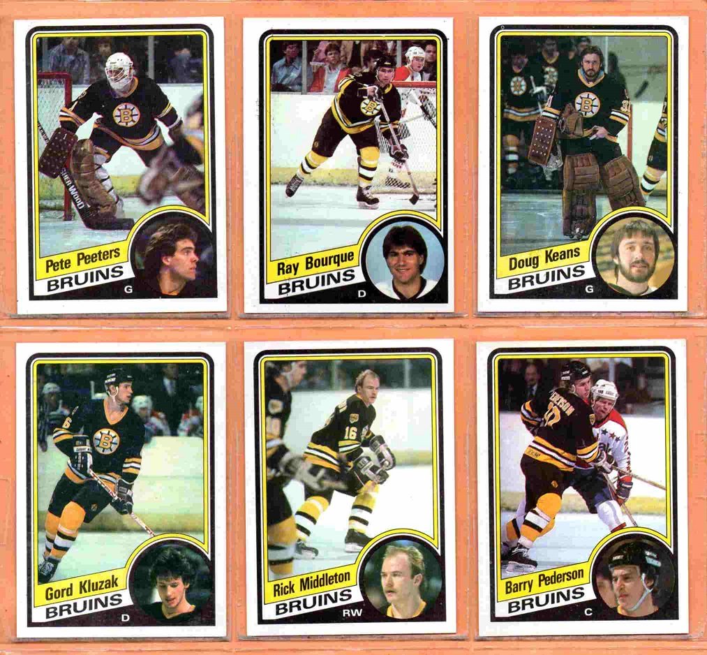 1984 Topps Boston Bruins Team Lot Ray Bourque Rick Middleton Doug Keans RC Gord Kluzak !