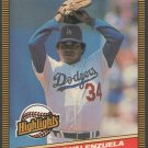 Los Angeles Dodgers Fernando Valenzuela 1986 Donruss Highlights 25 Ties All Star Record nm