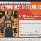 Indiana Pacers Reggie Miller 1999 Slam Magazine Advertising Coupon  !