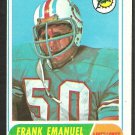 3 dif 1968 Topps Miami Dolphins Frank Emanuel Rookie Card #170 Jim Warren #66 Dick Westmoreland #118